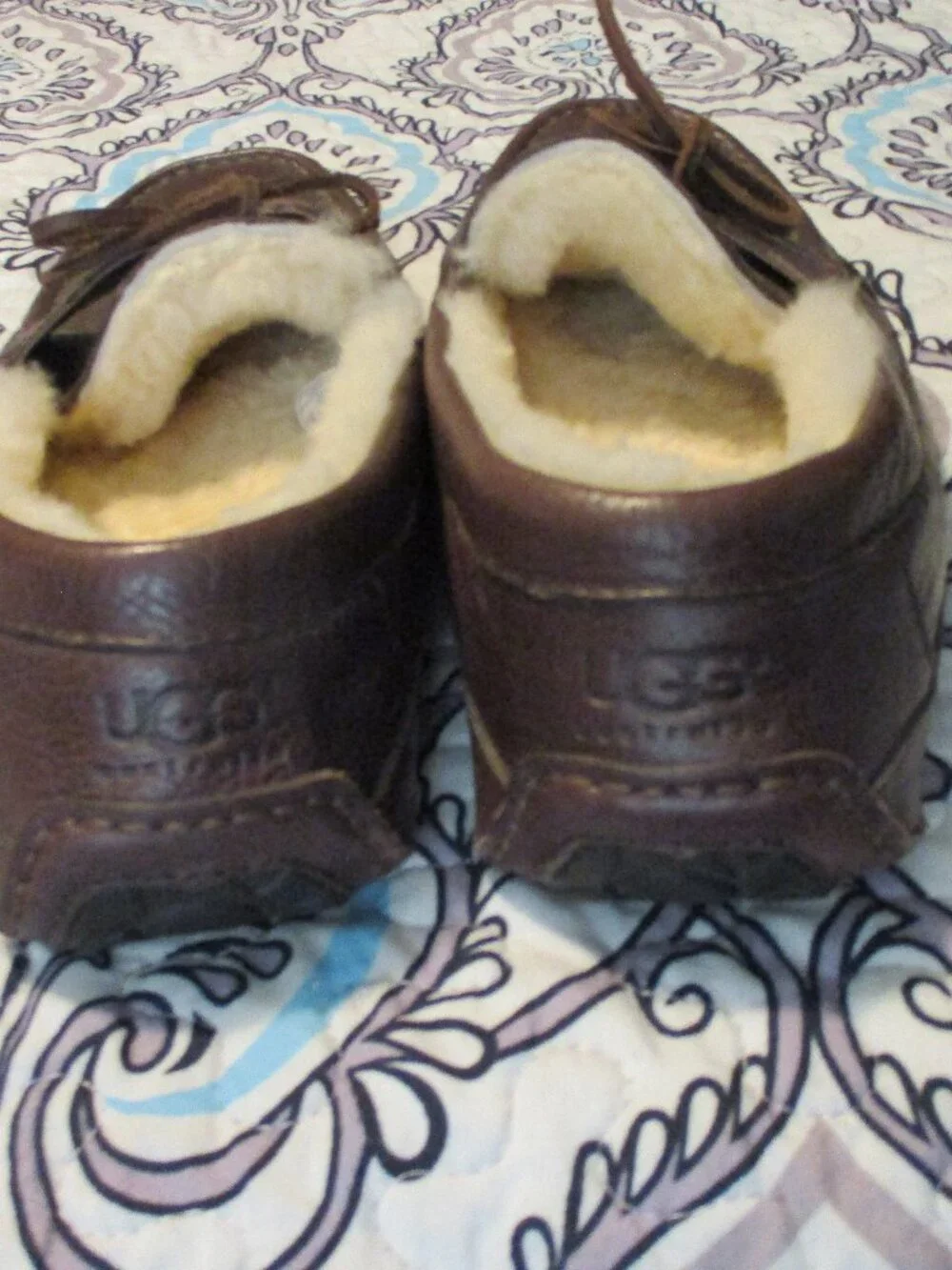 UGG Byron 5161 Men's 11 Moccasin Driving Loafer Slippers Brown Leather Sheepskin